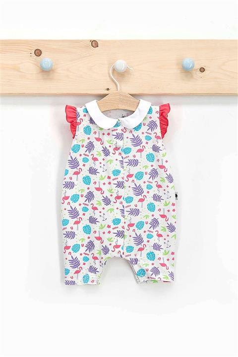 U.S. Polo Assn. U.s. Polo Assn Lisanslı Flamingo Beyaz Kız Bebek Tulum