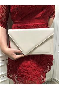 womenacs Kadın Bej Renk Abiye Portföy Clutch Çanta