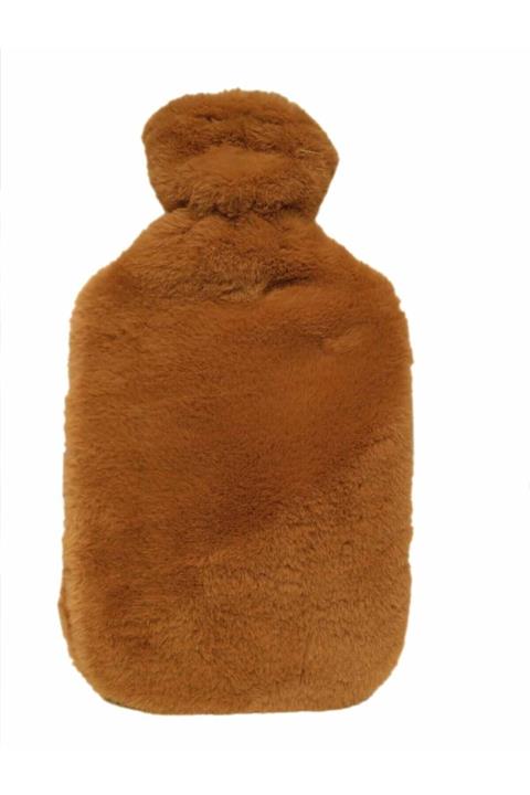 Ankaflex Kahverengi Peluş Kılıflı Sıcak Su Torbası Kokusuz Termofor Ayak Isıtıcı Aparat 1750 Ml 33x21 cm Wnsn