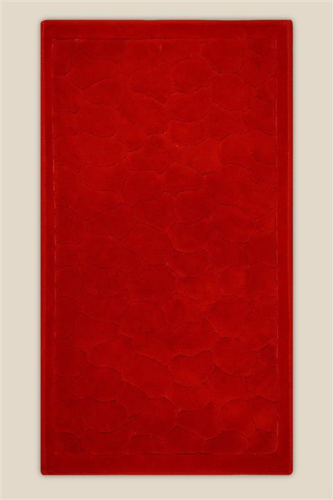 Bluenity Taş Doğal Pamuk Banyo Matı 60x100 Cm - Kırmızı