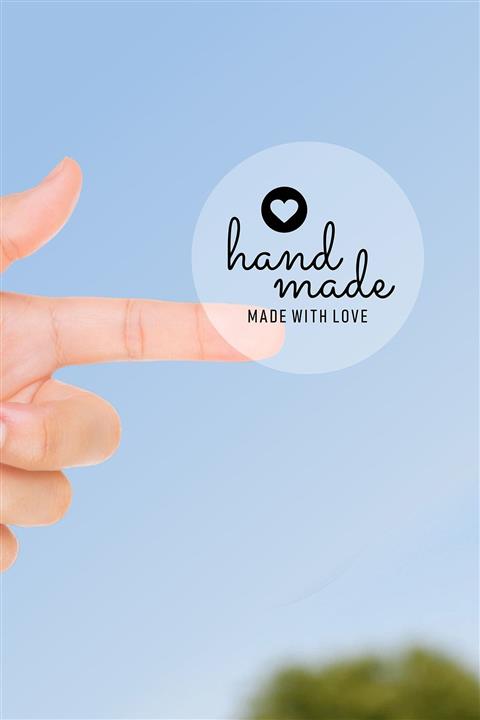 Dekorden Şeffaf Sticker, 48 Adet Hand Made Şeffaf Etiket