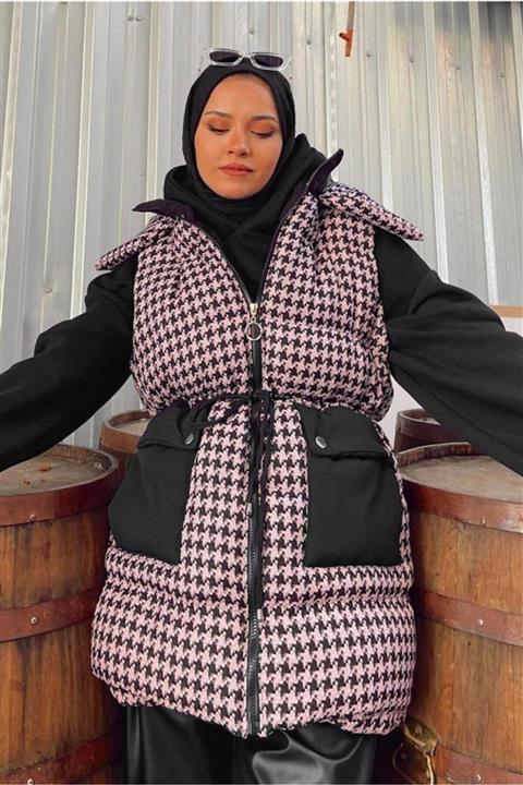 TRENDTESETTÜR Kazayağı Desen Cep Detaylı Yelek 741