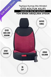 SMRAUTOACCESSORY Chevrolet Spark Uyumlu Oto Koltuk Minder Siyah-bordo