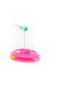 Pet Corn Duvo+ Happy Hoop Yaylı Tüylü Kedi Oyuncağı Pembe