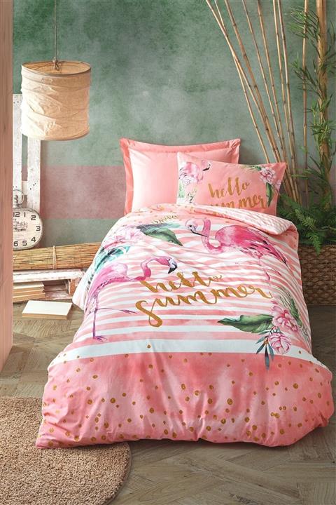 Cotton Box Genç Odası Tek Kişilik Nevresim Takımı Hello Summer Pembe