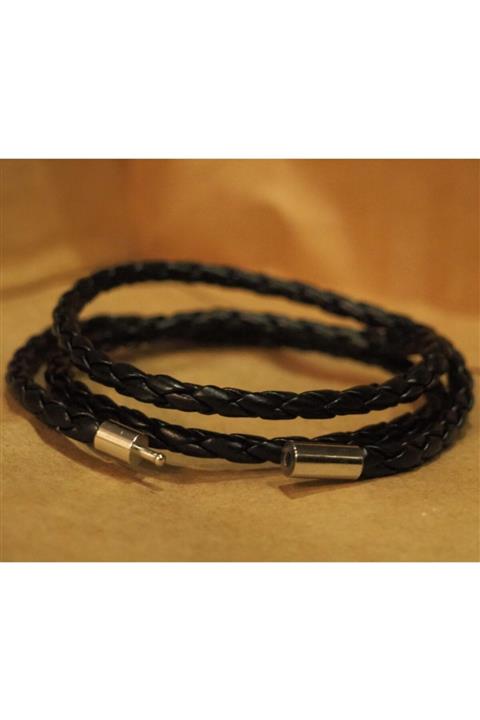 Ctn Çelik Klips Tokalı Unisex Deri Bileklik