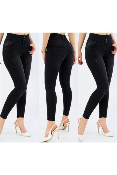 rengamoda Yüksek Bel Likralı Jean Pantolon 90 Cm