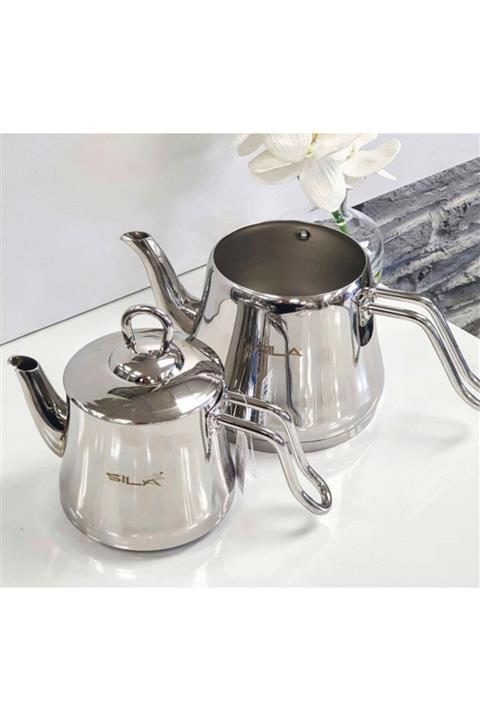 SILA Piramit Sade Demlik Çaydanlık Takımı Çeyiz Seti 2 Litre