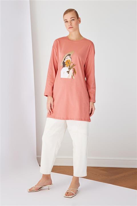 Trendyol Modest Gül Kurusu Suprem Tesettür Tunik TCTSS21BZ1617