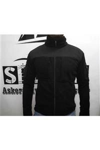 Silyon Askeri Giyim Siyah Tactical Softshell Polar Mont