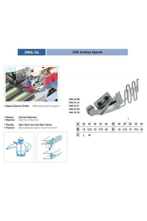DIGERUI Çift Arabiye Aparatı 20x10mm / Uma-34