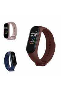 Şeftali Mi Band 3-4 Uyumlu Kordon 3'lü Lacivert Rosegold Bordo