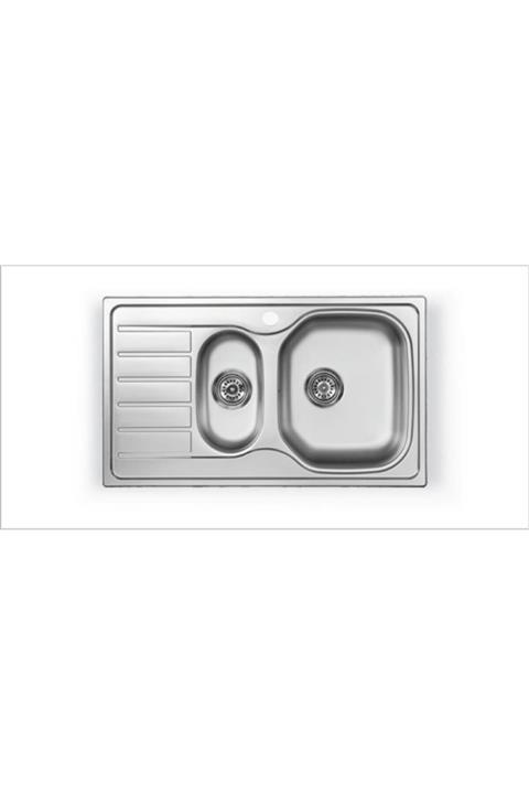 Artenova Kısa 1,5 Göz Paslanmaz Çelik Evye 86x50 Sol