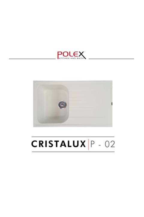 POLEX Cristalüx Granit Eviye P02 Beyaz