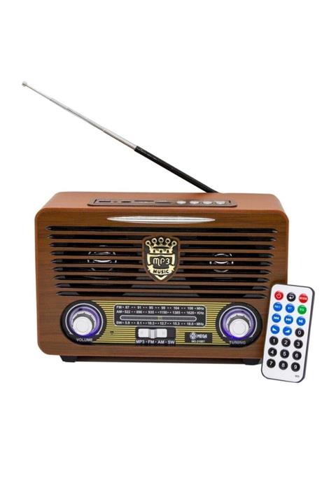 Butfulake Antika Ahşap Radyo Bluetooth Hoparlör Usb - Mp3 Çalar, Hediyelik Nostalji Radyo