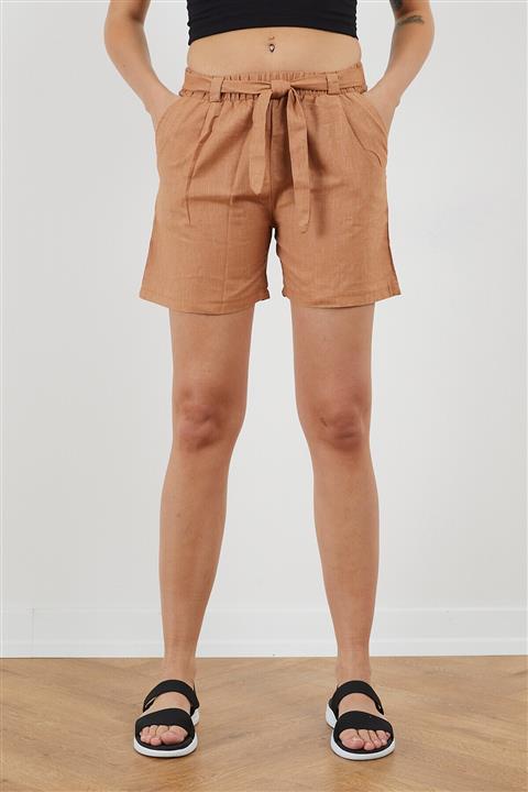 Tonny Black Kadın Keten Kuşak Detaylı Şort Tbg025