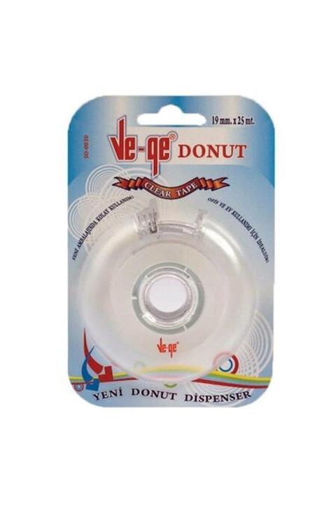 Vege Ve-ge Selefon Bant Donut Bant Makinalı 19mm X 25 Cm Şeffaf Ba4000190025d