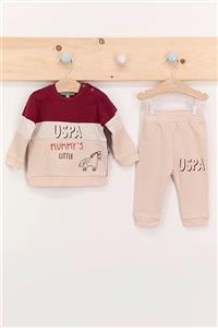 U.S. Polo Assn. Mummy's Little Bordo Erkek Bebek Eşofman Takımı