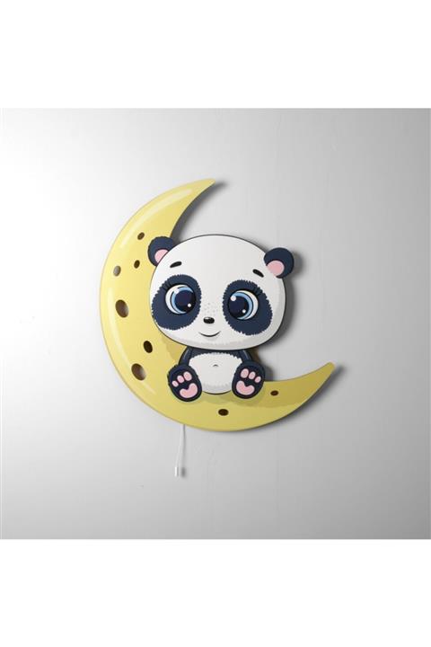 Tinybabyconcept Çocuk Odası Ay Üzerinden Oturan Minik Sevimli Panda Model