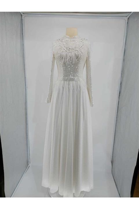 FAHRETTİN MODA Simli Tesettür Abiye