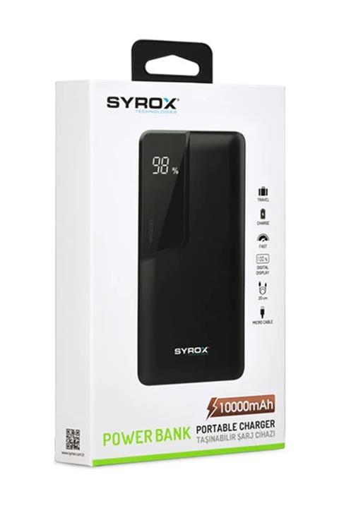 Syrox 10.000 Mah Taşınabilir Powerbank Led Ekran Beyaz