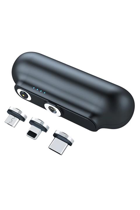 Kuulaa 2600mah Manyetik Power Bank Iphone+type C Mikro Manyetik Kabo