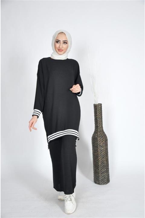 Maide Tesettür Kadın Aerobin Siyah Spor Takım