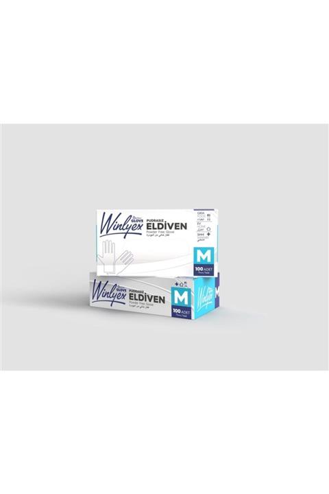 Reflex Glove Winlyex Pudrasız Eldiven 2 Paket(200 Adet) Beyaz (m Beden )