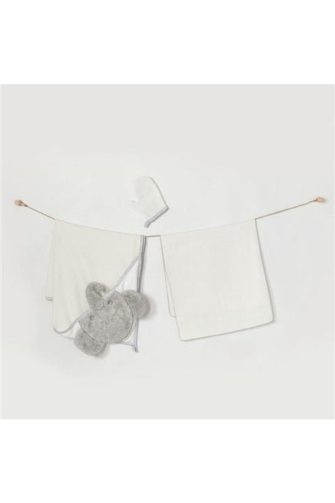 Coco Store Andywawa Ac22182 I Love My Mummy And Daddy 3lü Müslin Bebek Banyo Havlu Seti Grey Melange