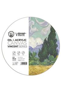 Vincent Vıncent Oıl Acrylıc Daire Canvas Whıte 300gr 50cm Yağlı Ve Akrilik Boya Defteri