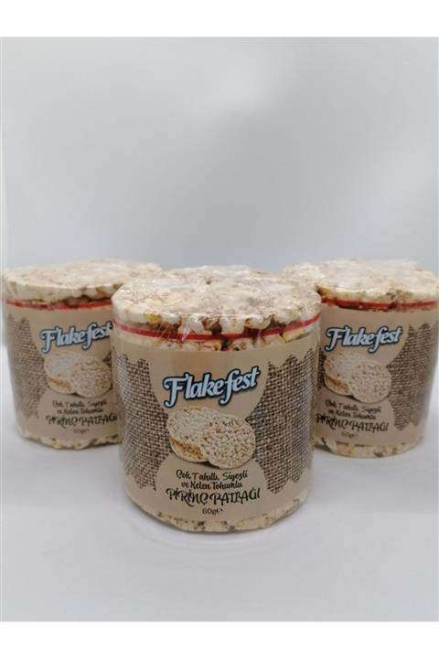 FLAKEFEST Çok Tahıllı Siyezli Ve Keten Tohumlu Pirinç Patlağı 3x60 G