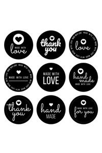 MyHappyPlace Handmade , Thank You, Made With Love Etiket Sticker (4x4cm ) 50 Adet