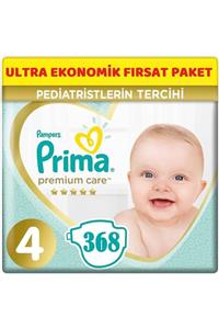 Prima Premium Care Bebek Bezi Beden:4 (9-14kg) Maxi 368 Adet Ultra Ekonomik Fırsat Pk