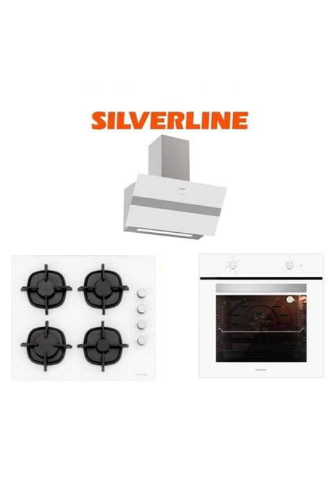 Silverline Beyaz Cam Ankastre Set (3472 Bold 60+CS5343W01+BO6501W01)