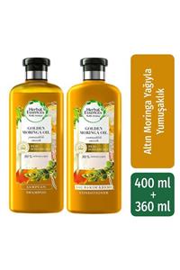 Herbal Essences Şampuan Yumuşaklık  Altın Moringa Yağı 400 ml + Saç Bakım Kremi 360 ml