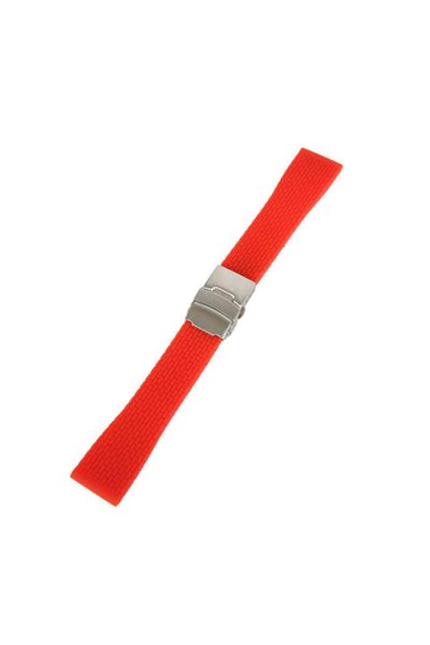 Ezgi Elektronik Kırmızı 1. Kalite Kauçuk Silikon Saat Kordonu 22mm Slikon Kayış 2