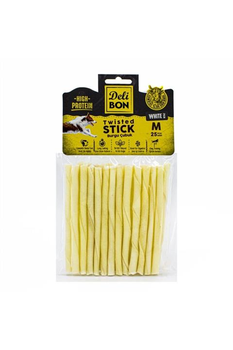 Delibon Deri Kalın Burgu Çubuk 25 Adet Beyaz