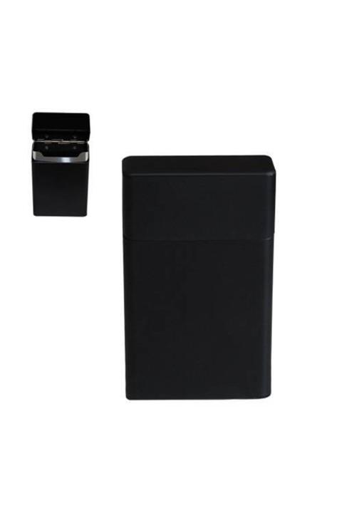 TUARSHOP Metal Mat Siyah Kısa Slender Sigara Kutusu