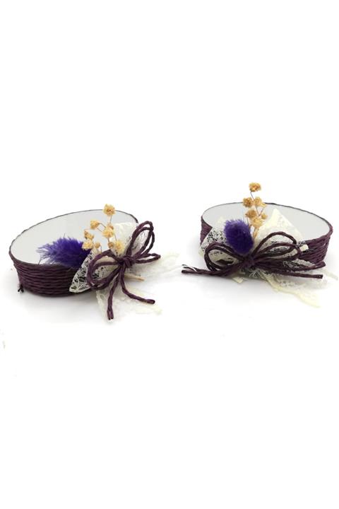 Lora Davet Söz Nişan Tepsisi Yüzük Yükselticisi Mor