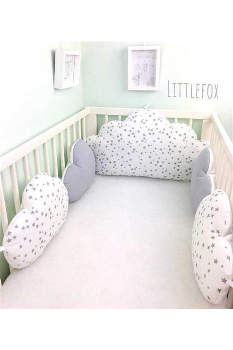 AYZEN HOME Gri Bulutlu Korumalık Ve Çarşaf Takımı