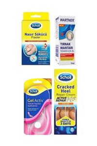 Scholl Nasır Sökücü Flaster+topuk Çatlak Kremi+yüksek Topuk Için Tabanlık+wartner Tırnak Mantar Jeli