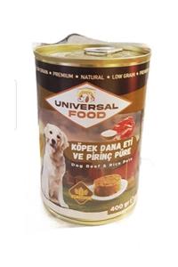 Universal Dana Eti Ve Pirinçli Püre Köpek Konserve Yaş Mama 400 gr 12 Adet