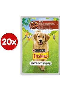 Purina Friskies Kuzu Etli ve Havuçlu Yetişkin Köpek Maması 100 gr x 20 Li Set