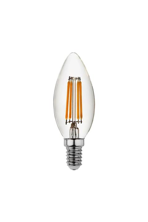 Heka Erd35 Düz Mum Edison Flamanlı Rustik Led Ampul 8 Watt