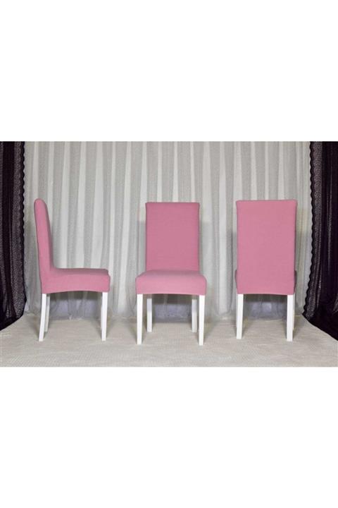 sahanehome Bambu Kumaş Esnek Lastiklli Sandalye Kılıfı 6'lı Set