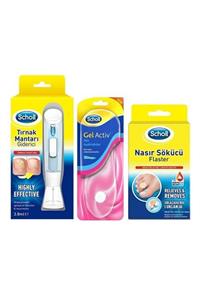 Scholl Tırnak Mantar Kiti 3.8 Ml+nasır Sökücü Flaster+düz Ayakkabılar Için Tabanlık