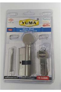 HEDEFİM TİCARET Hedefim Yuma Bilyalı Tuzaklı 68mm Mandallı Saten Çelik Kapı Kilit Bareli