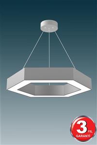 Hegza Lighting Hexagon ( Gri Kasa, Gün Işığı ) Ledli Modern Led Avize