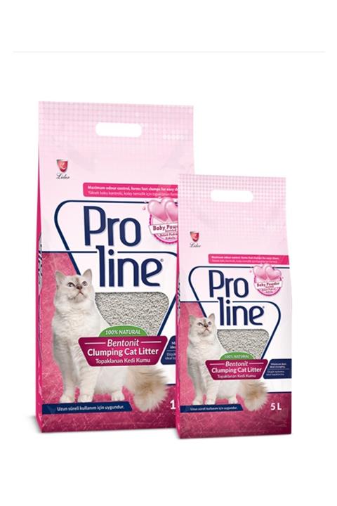 Pro Line Bebek Pudralı Kedi Kumu 10 L + 5 L
