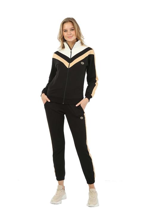 LONGER Kadın Siyah Yakalı Eşofman Takımı